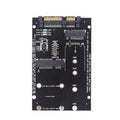 Black SATA3 to M.2 NGFF MSATA SSD conversion adapter card with connectors
