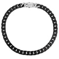 Classic patchwork ceramic chain necklace in black and white with titanium steel options, 13mm width, 45cm length