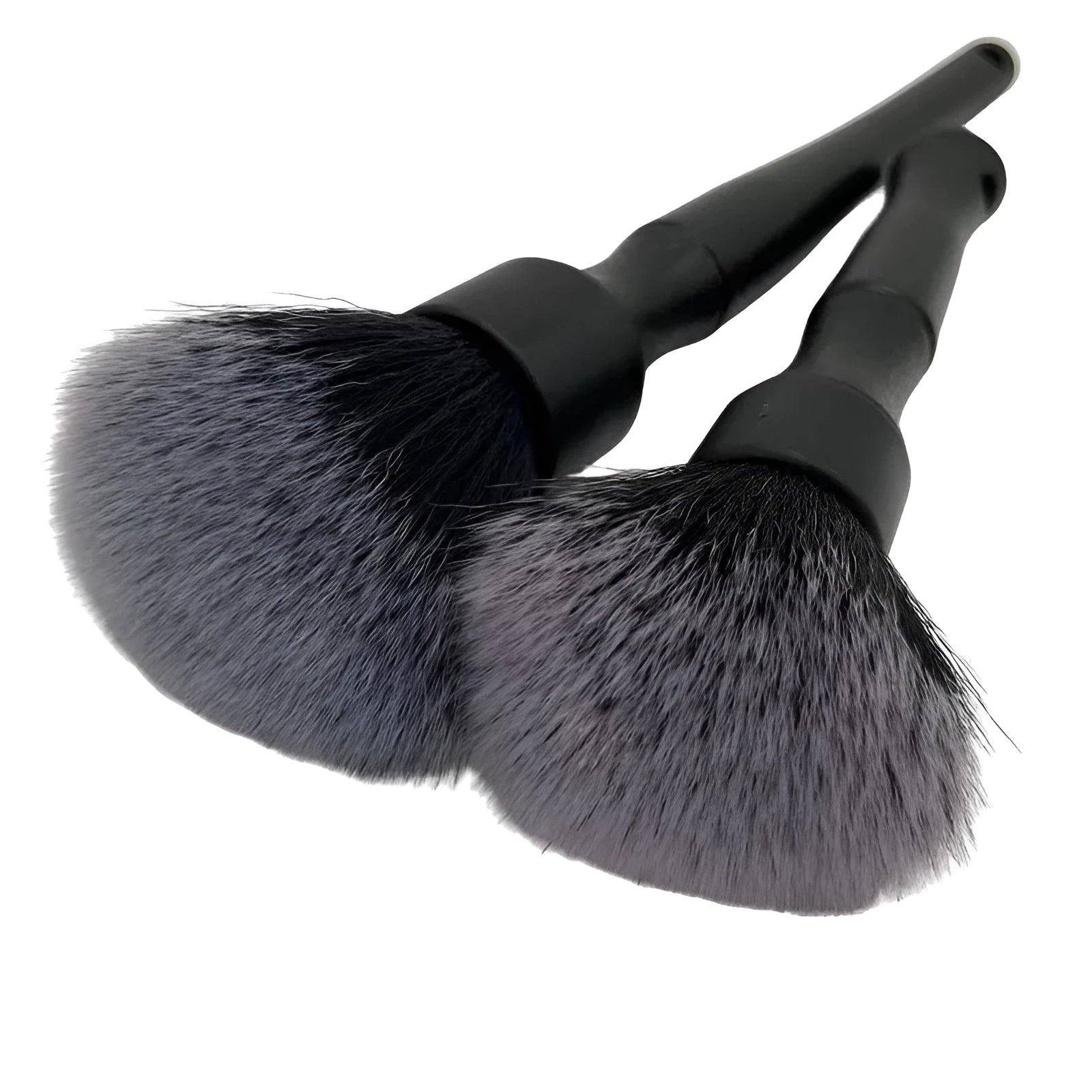 Black car detailing brush with soft pig hair bristles in two sizes: 240mm and 160mm