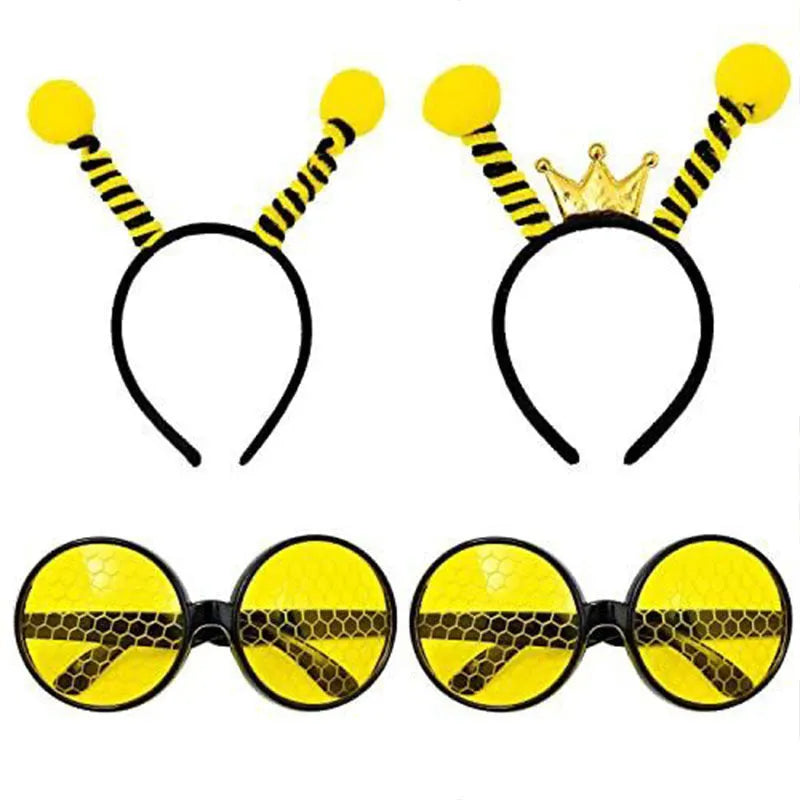 Yellow red bees costume set with headband and glasses for children's dress-up