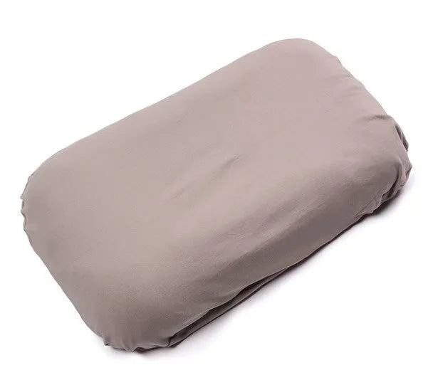 Beige portable cotton baby nest crib cushion measuring 75cm by 45cm for infant sleep.