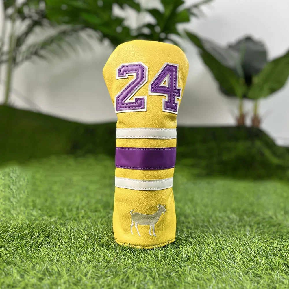 A single PU golf club sleeve in a choice of black, white, red, or yellow colours, designed to protect an iron or putter head.