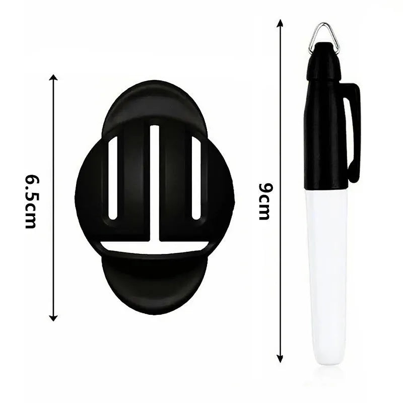 Golf putting alignment tool set with plastic scribers and drawing pens for putting practice