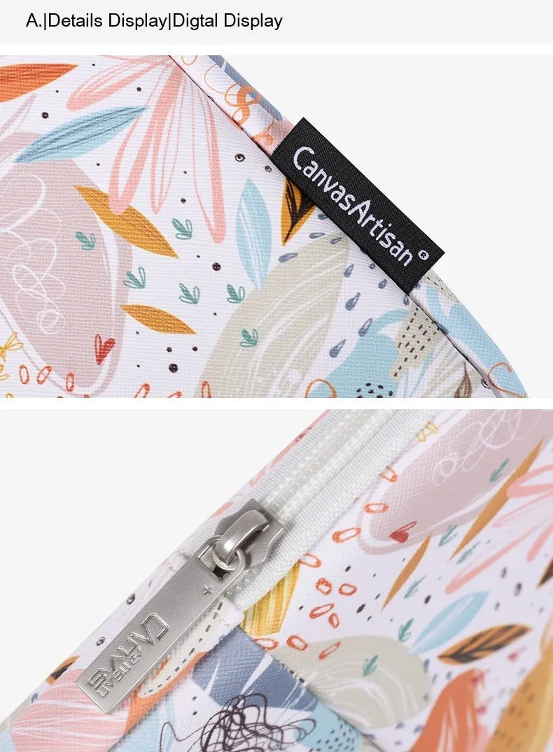 White PU leather laptop inner bag for 14-inch computers, shown with size options for 11, 12, 13, 14, and 15 inches.