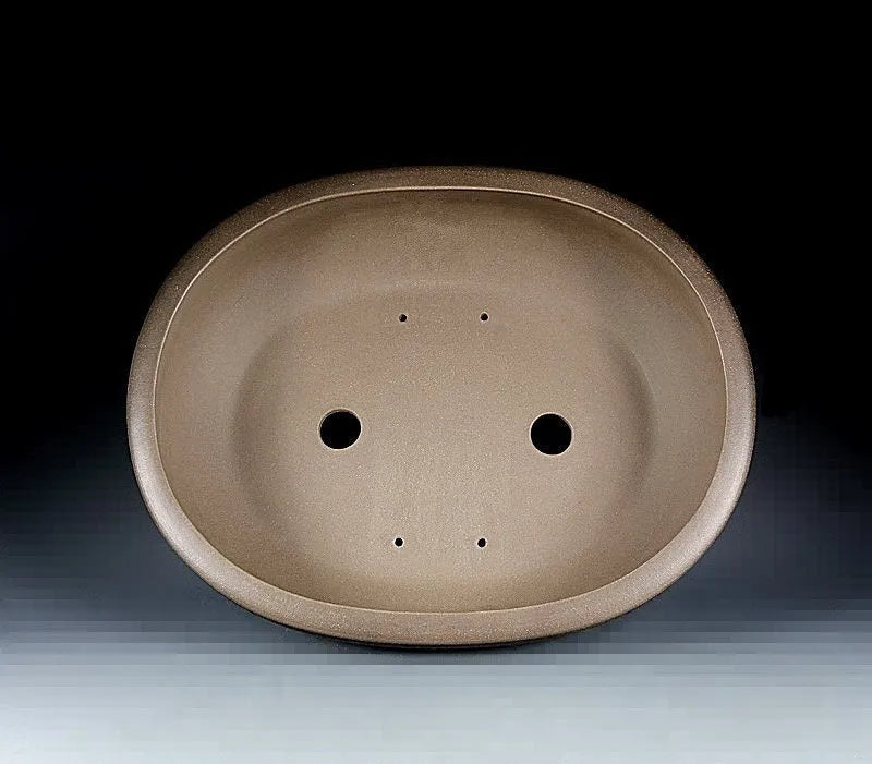 Handmade oval black mud green purple sand flowerpot, 50cm long classical planter.