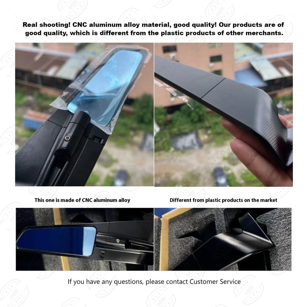 Universal aluminium alloy handle mirror with blue lens for street bike and electric car