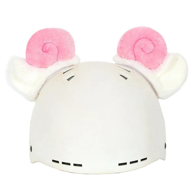 Plush fabric cat helmet hat cover in various cartoon styles for pet dress-up