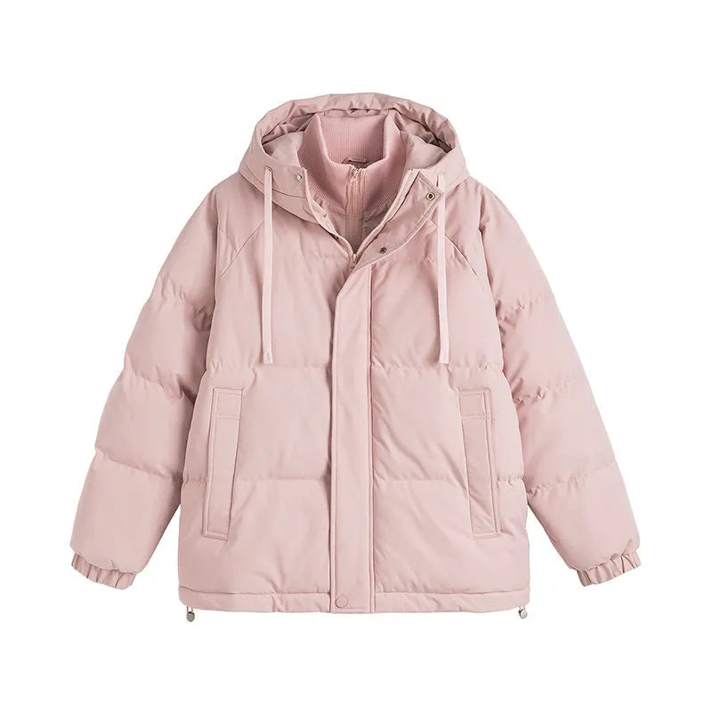 Loose fit two-piece cotton padded coat with side seam pockets in multiple colour options