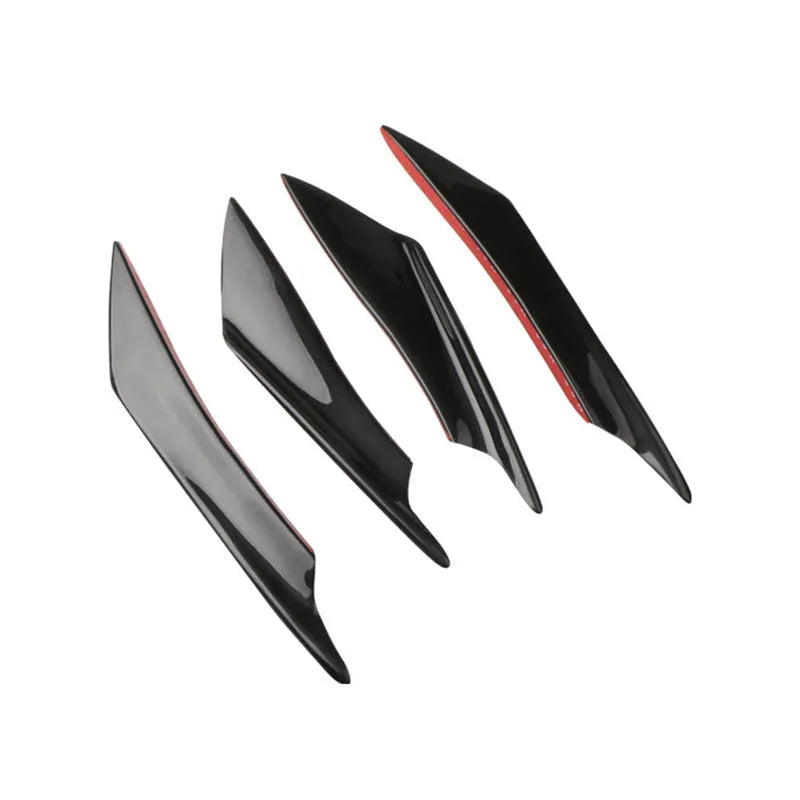 Four-piece carbon fibre pattern bumper blade spoiler for automotive installation