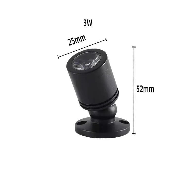 Mini Jewelly surface mounted spotlight aluminium black silver 1W 3W colour options