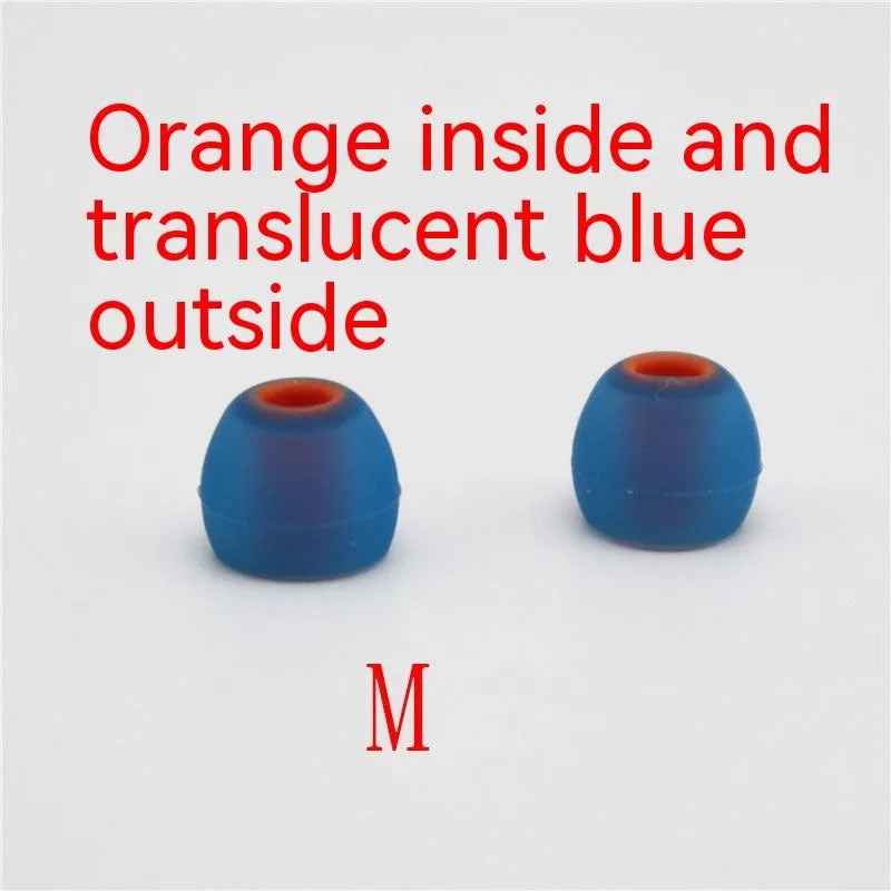 Two-tone silicone earphone sleeves for in-ear headphones with 3.8mm aperture