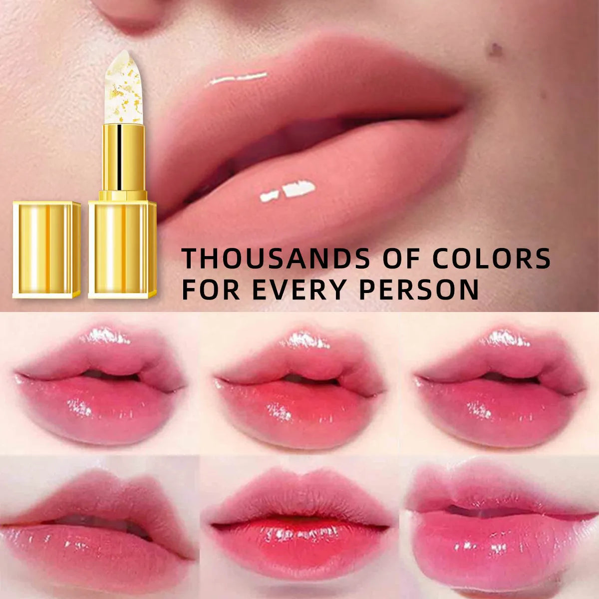 YB1001 gilding warm colour-changing anti-smudge lipstick, 3.5g three pieces