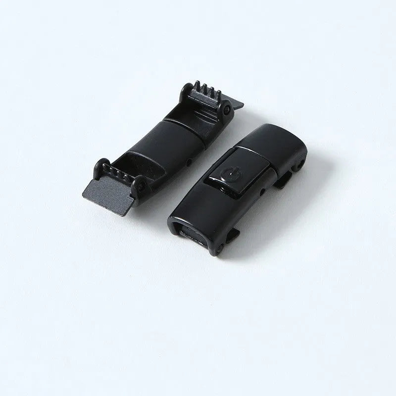 Press lock elastic shoelace with 8mm flat width and cotton weave on a trainer.