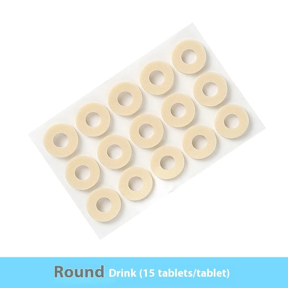 Women's heel corn protectors showing four shapes: large oval, small oval, U-shaped, and circular section PU gel pads