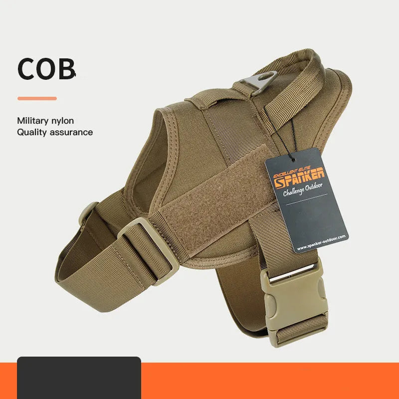 Adjustable dog harness in 1050D nylon with UTX buckle, wolf brown colour, for large and medium dogs