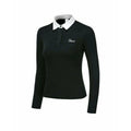 Women's white long sleeve golf top with slim fit for outdoor sports activities