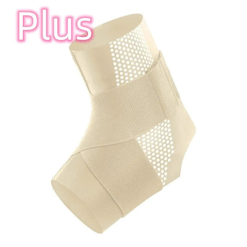 Black ankle support brace with Lycra fabric construction for sports protection