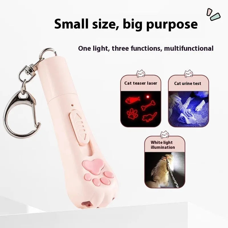 USB rechargeable cat teaser toy with self-moving mechanism and catnip-scented feather attachment