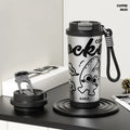 Creative stainless steel vacuum cup with colour options: black, blue and red, green, pink purple.