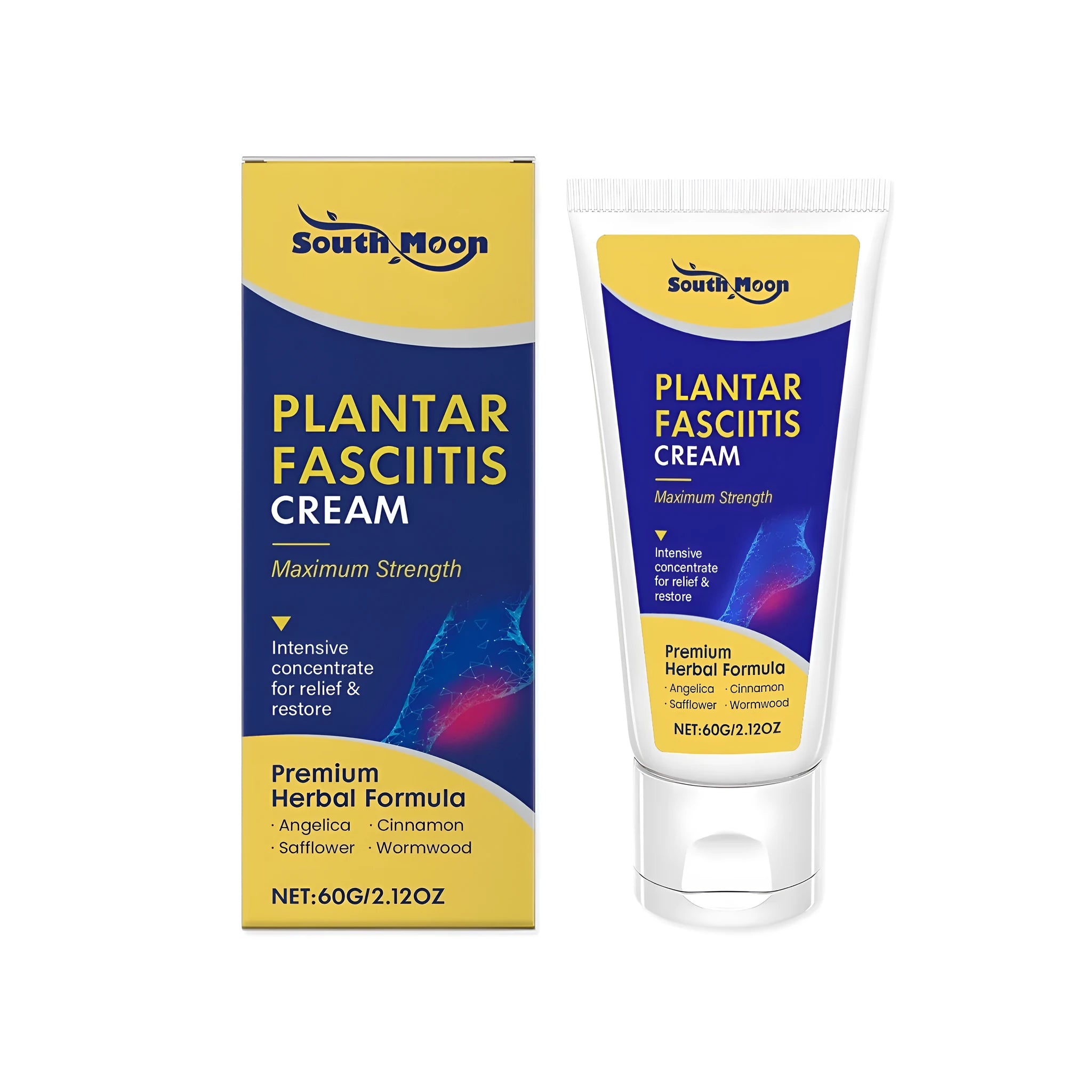 60g tube of natural foot relief cream with mint, angelica and cinnamon oil ingredients