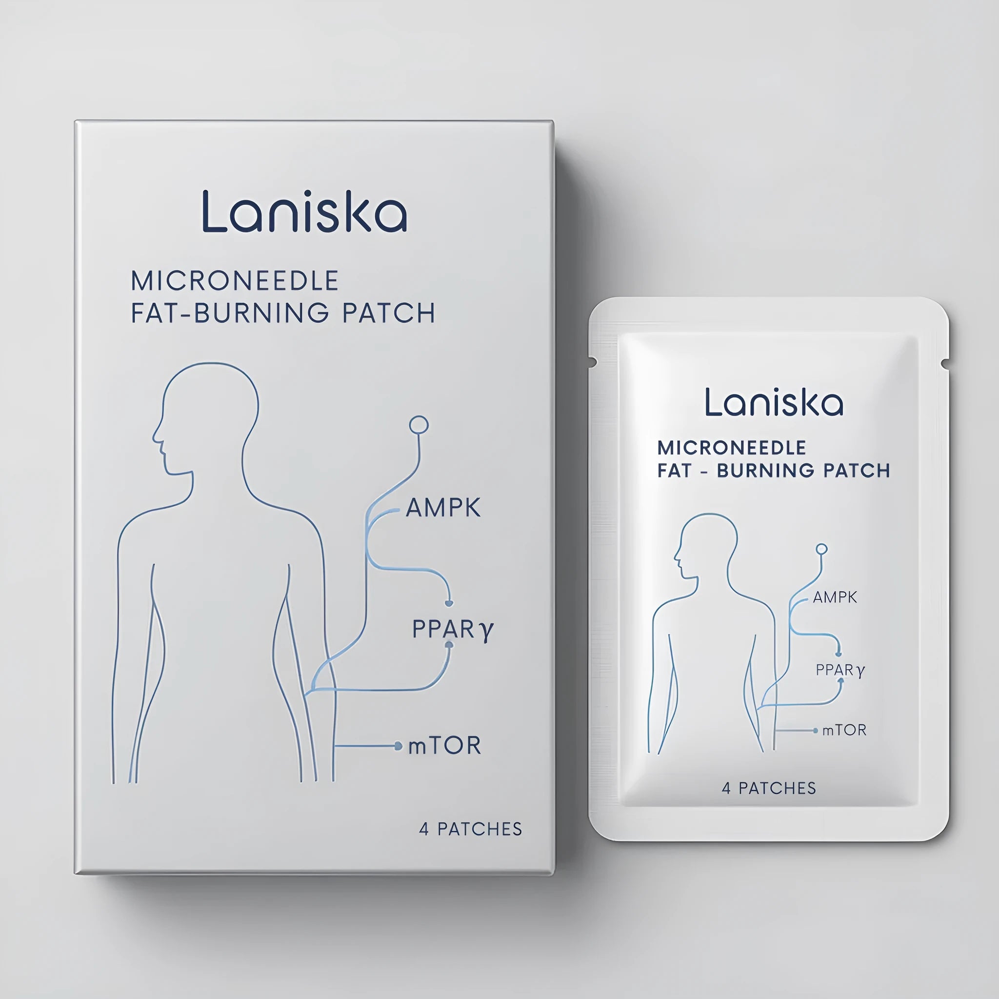 Micro Needle Grease Burning Patch 4 patches pack box with herbal extracts ingredients