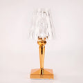 Rose gold plated portable touch projection night light with acrylic base and dimmable lighting