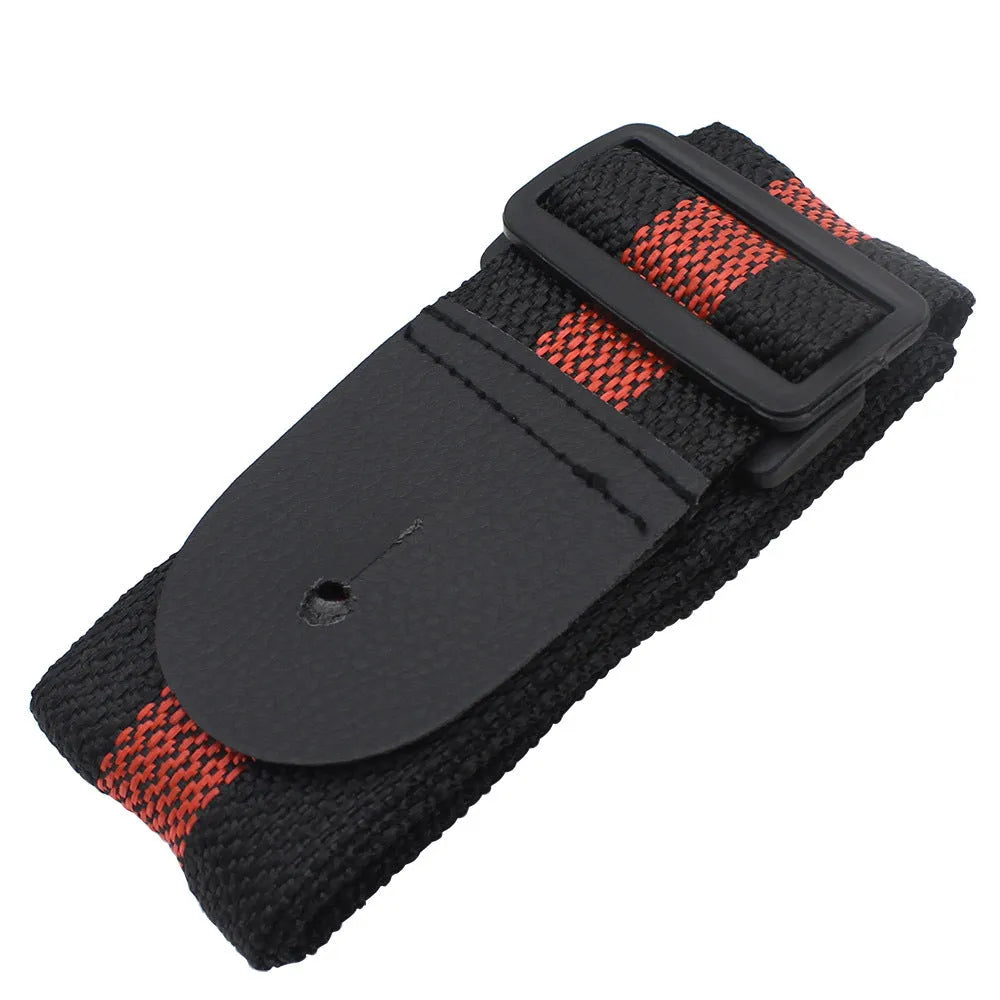 Woven folk pattern guitar strap adjustable for electric acoustic bass ukulele crossbody use