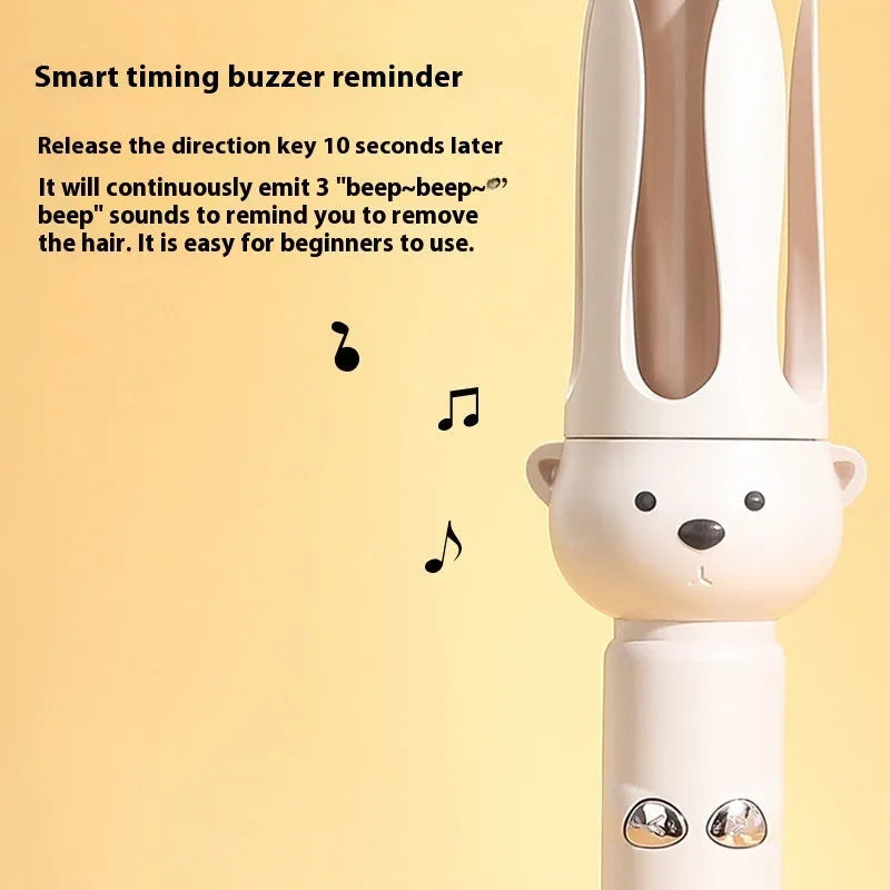 Beige anion automatic hair curler with FS-H208 negative ion technology and hair stick