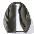 Men's striped sweater cardigan jacket in straight cut with chemical fibre blend construction