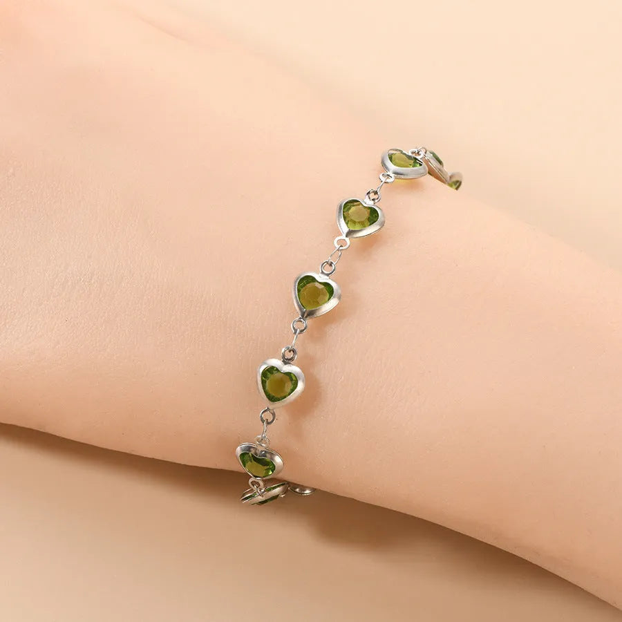Stainless steel geometric devil's eye heart bracelet with electroplated colour options