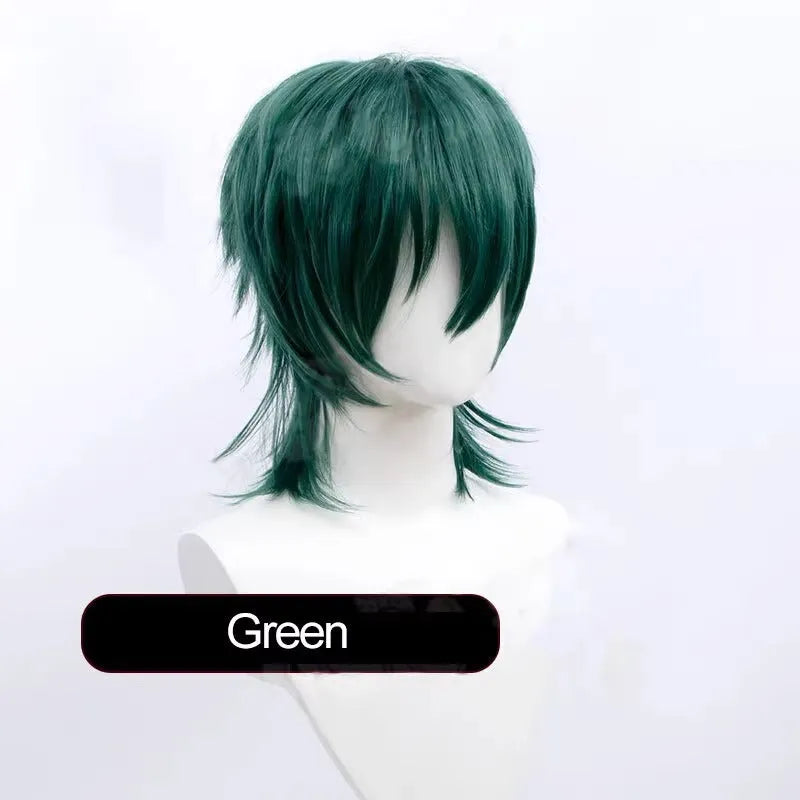 Men's short hairstyle cosplay wig in high-temperature fibre with anti-curling mechanism