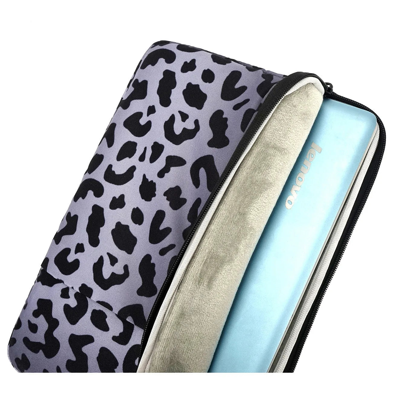 Leopard print laptop sleeve with anti-shock protection for 13-inch to 16-inch devices