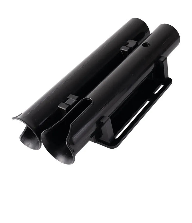 Carbon plastic double-layer fishing rod rack for motorcycle and electric bicycle mounting