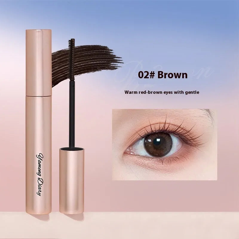 Long Curling Long-lasting Setting Mascara tube in black packaging, shown alongside brown shade option.