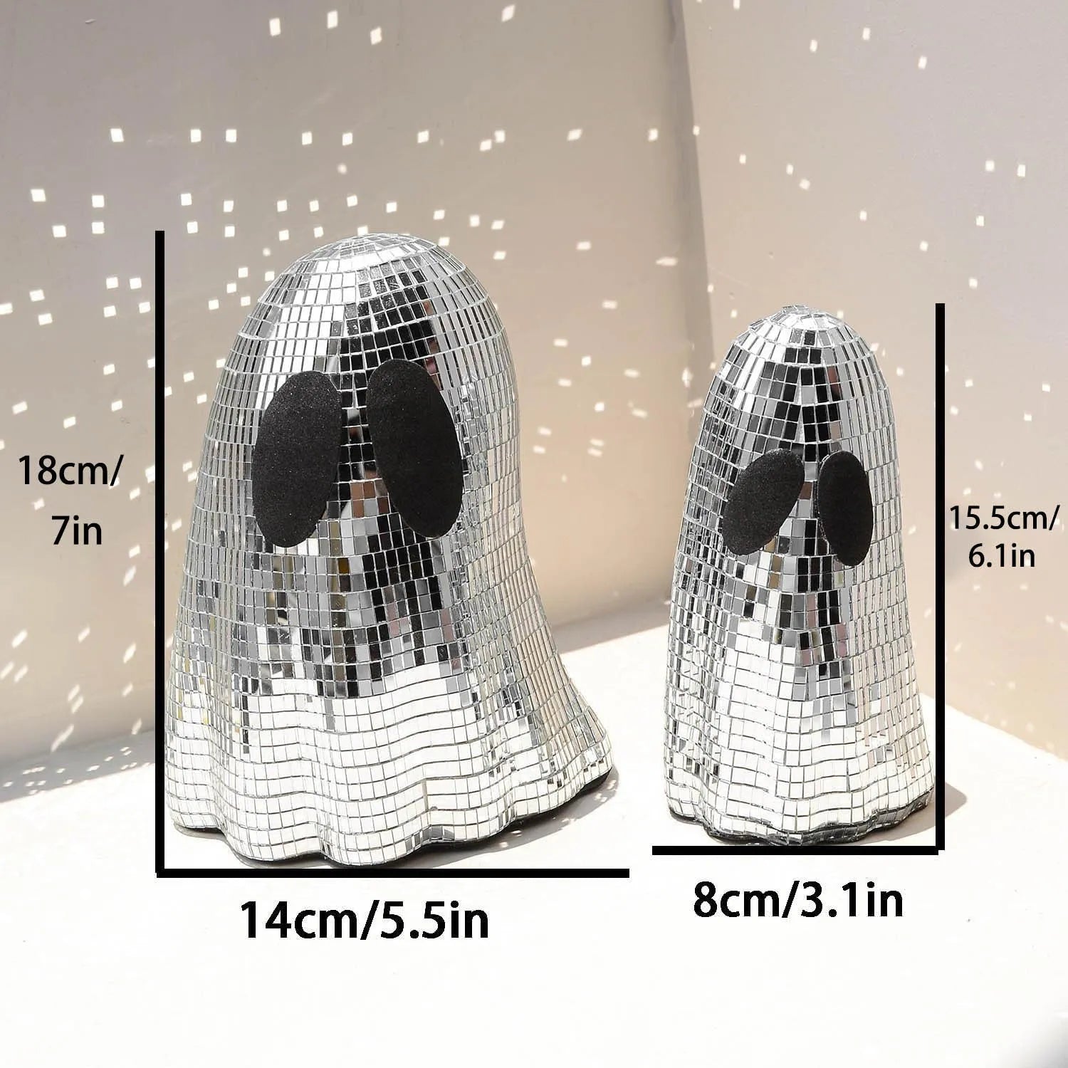 Silver Halloween ghost mosaic mirror patch desktop decoration on glass