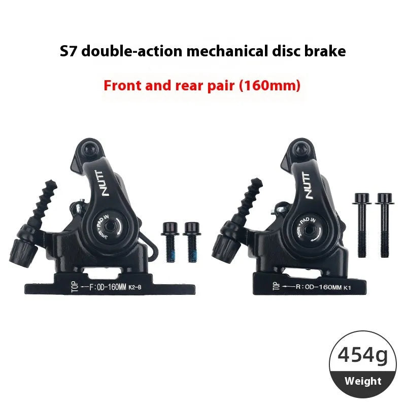 Road bike mechanical disc brake with metal caliper and 140mm or 160mm rotor