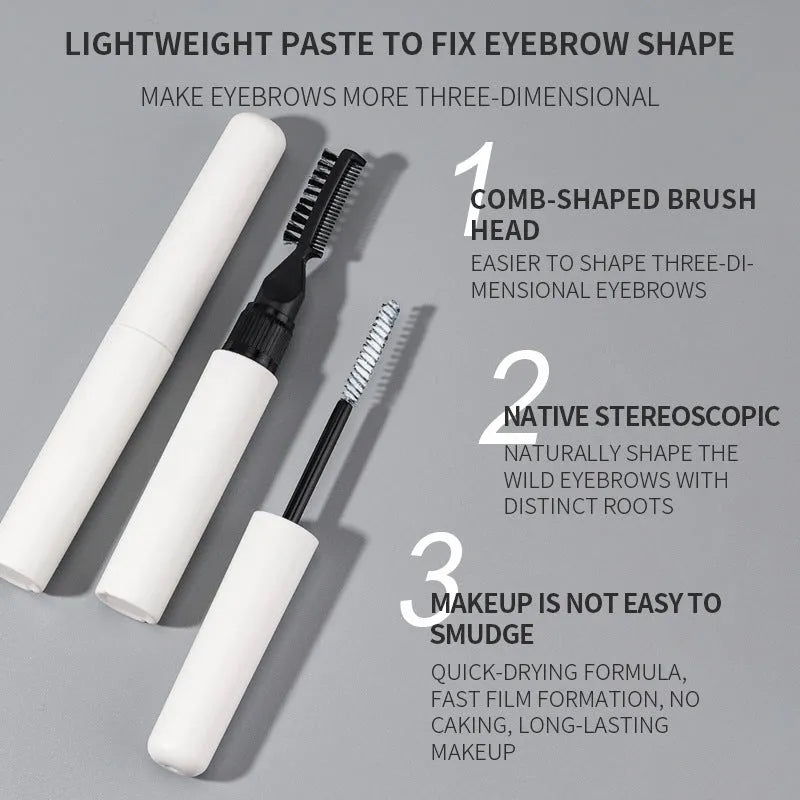 Eyebrow shaping glue with application brush in white and pink colour options
