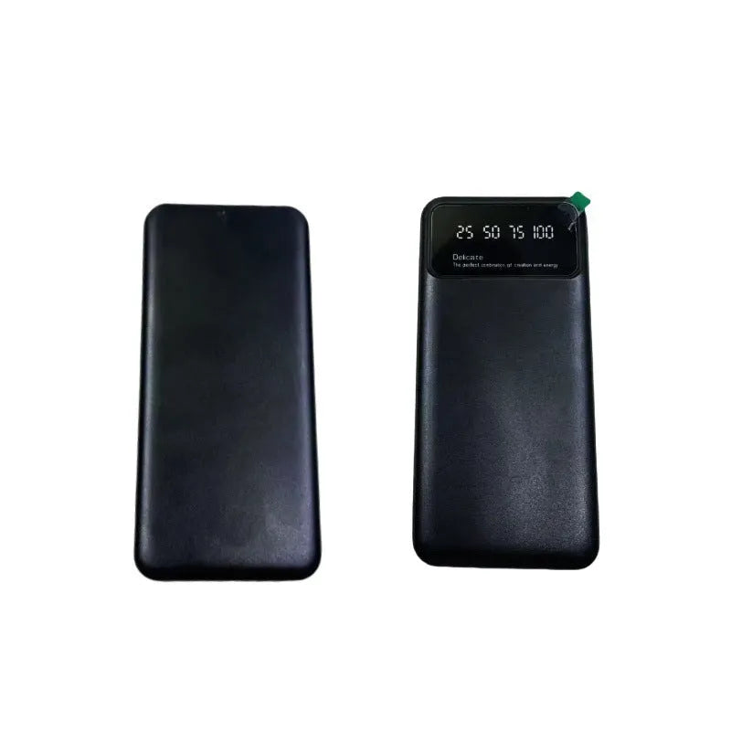 Black ultra-thin 10000mAh fast charging power bank showing slim side profile