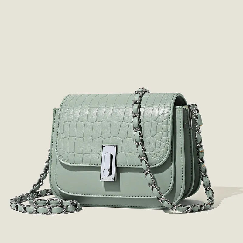 Women's soft PU crossbody shoulder bag in horizontal square shape with phone compartment