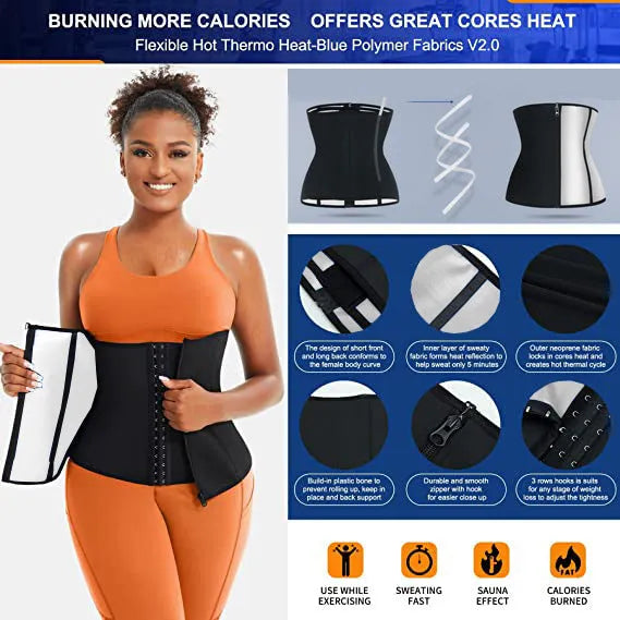 Neoprene composite fabric waist shaping belly belt with adjustable abdominal contraction in blue or silver colours