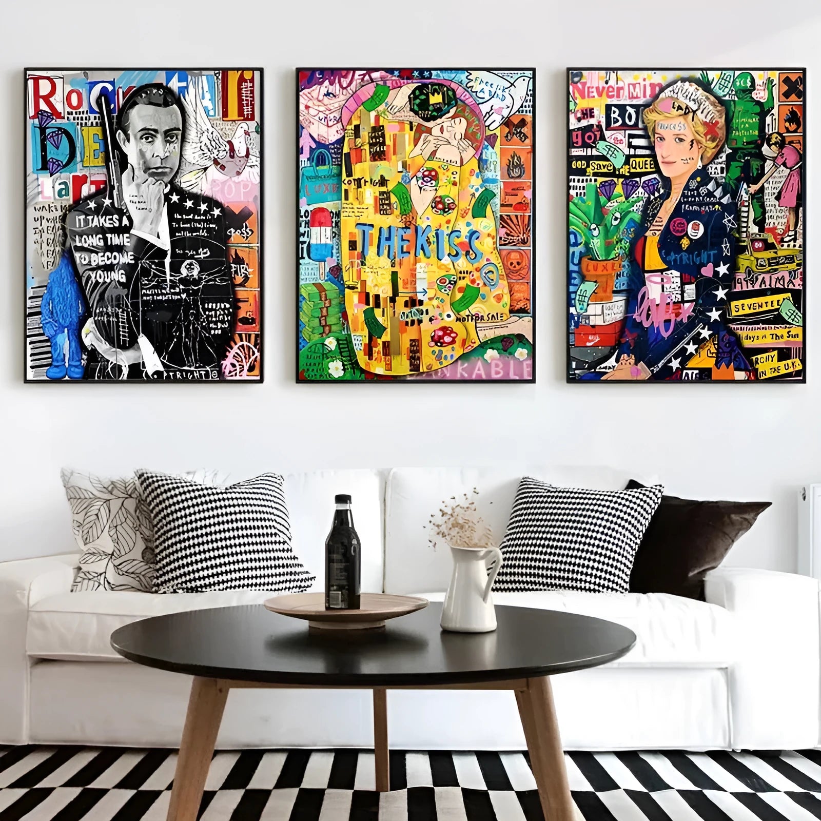 Graffiti abstract oil painting street poster on canvas, spray paint finish, unframed, multiple sizes from 20x25cm to 80x120cm