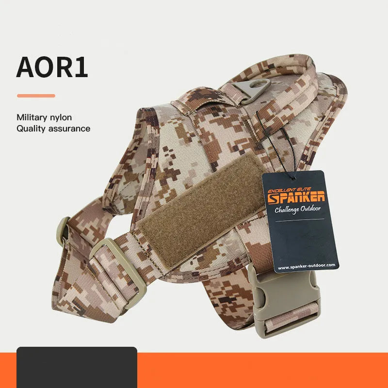 Adjustable dog harness in 1050D nylon with UTX buckle, wolf brown colour, for large and medium dogs