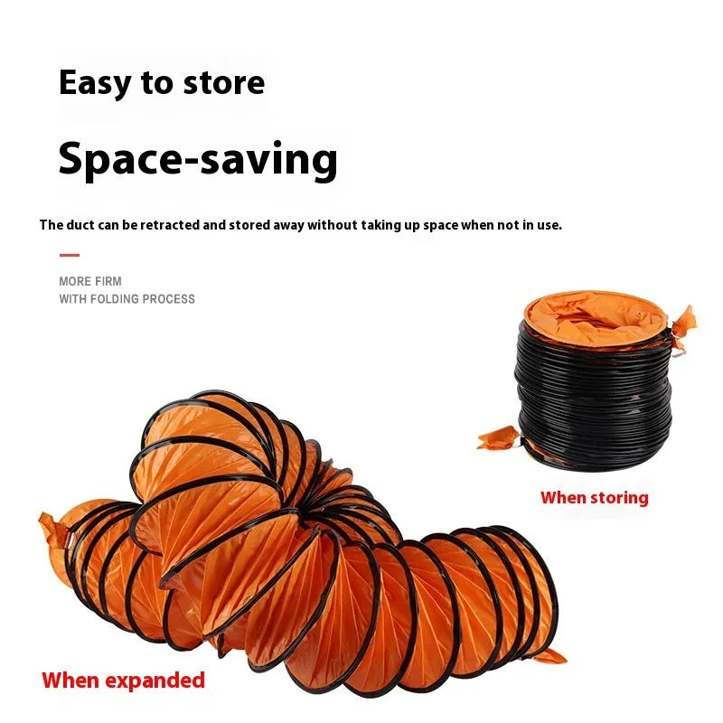 8-inch industrial axial flow fan with titanium steel blades and 5-metre flexible duct for dust removal
