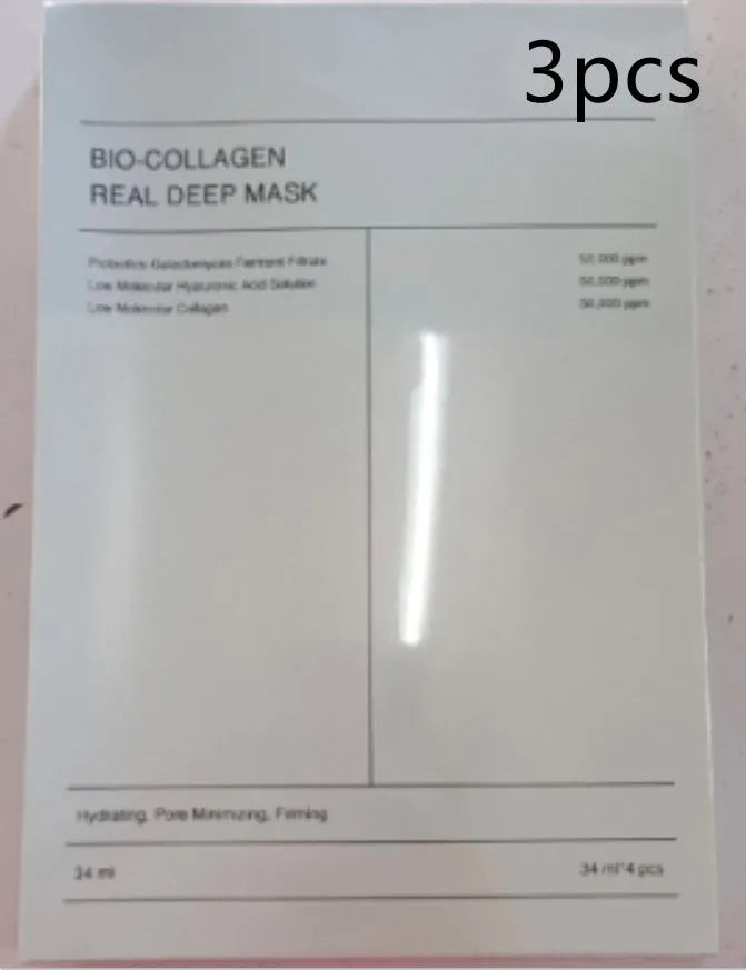 Collagen face mask box of 4 pieces, each 34g, for firming, hydrating and brightening skin