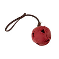 Leather dog training ball toy with handle, soft bite ball for puppy reward, tug toy for obedience training, colourful dog ball