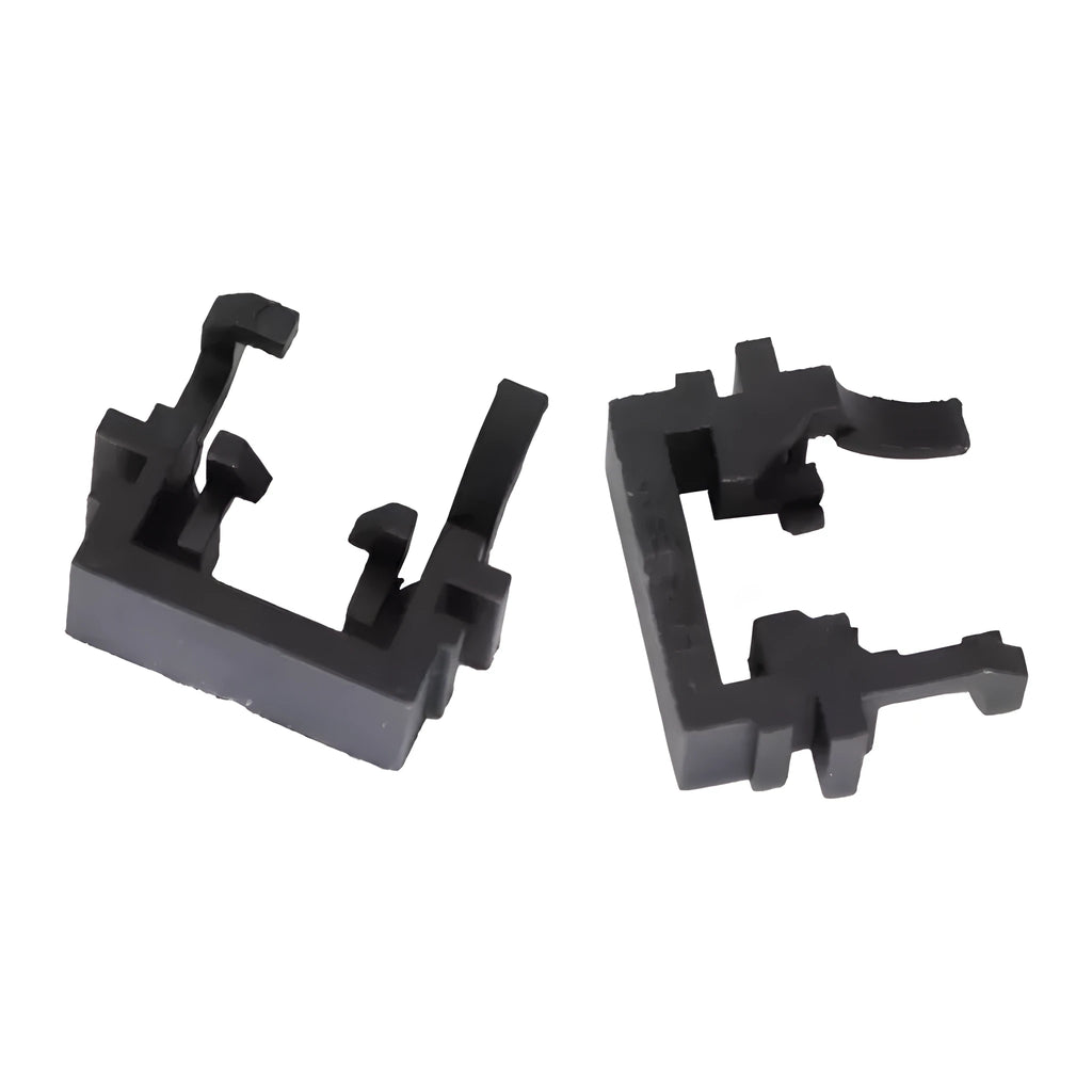Black plastic LED headlight adapter for Ford vehicles measuring 30.7x10x26mm