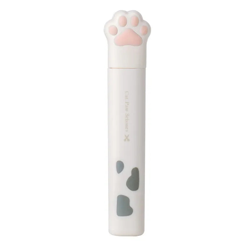 Cat paw mini folding scissors in pink, white, black, and blue colour options
