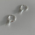 Geometric star shaped women's ear clips with electroplated copper white gold finish in platinum colour