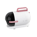 Pink and white multifunctional vacuum cleaner with pet grooming attachments including electric shear