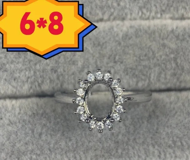 Oval denier ring with electroplated copper, 6x8 mm stone, and five-pointed star design